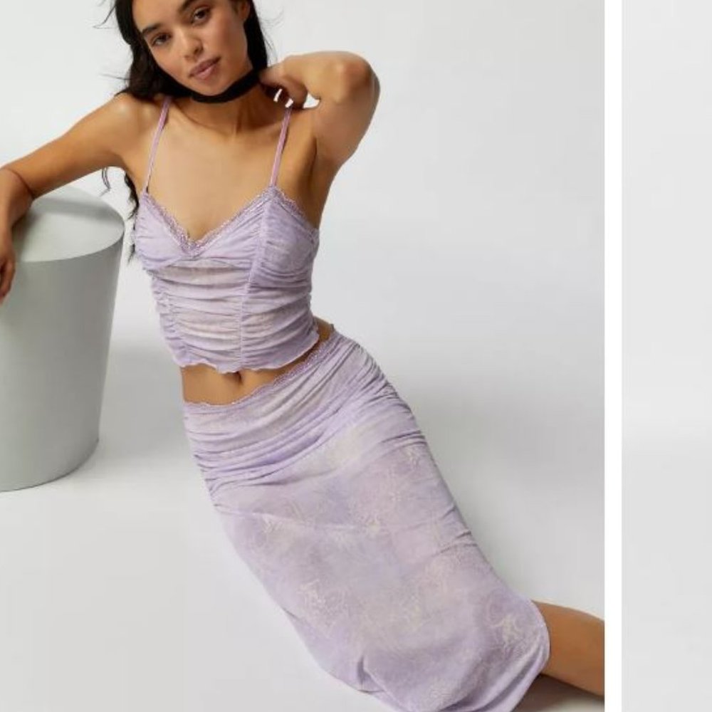 NWT Out From Under Violet Purple Sheer Maxi Skirt